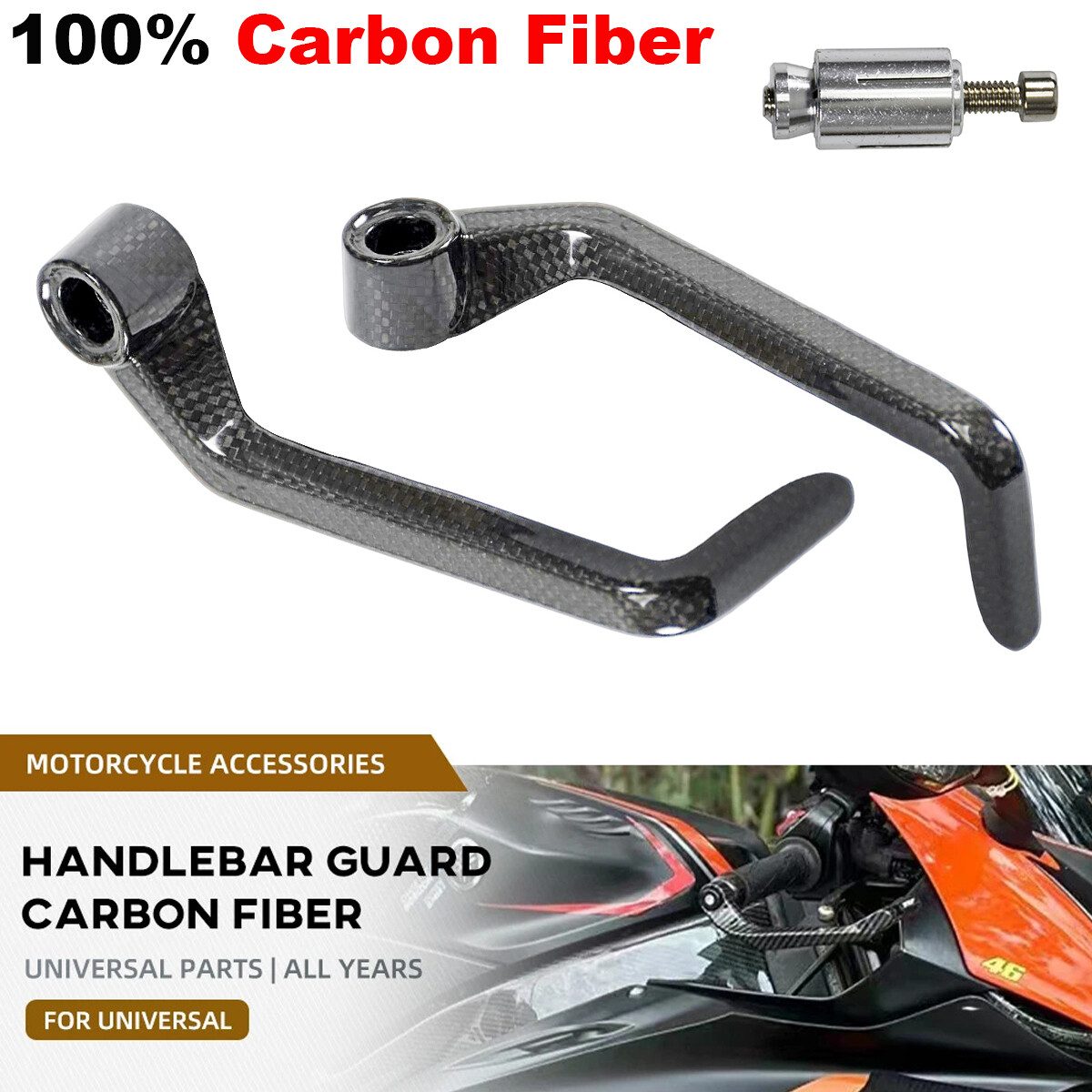 For ALL Motorcycle 100% Carbon Fiber Pair Brake Clutch Lever