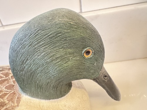 Shoveler Drake Wood Wooden Duck Glass Eyes Eye Signed Royce Evans C Evans - Picture 7 of 12