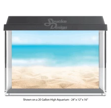 Beach Blue Sand Sky Sea Polyester Fish Tank Glass Backdrop Aquarium Background