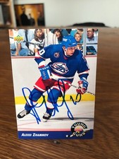 1992-93 UPPER DECK #578 ALEXEI ZHAMNOV SIGNED AUTOGRAPHED CARD A
