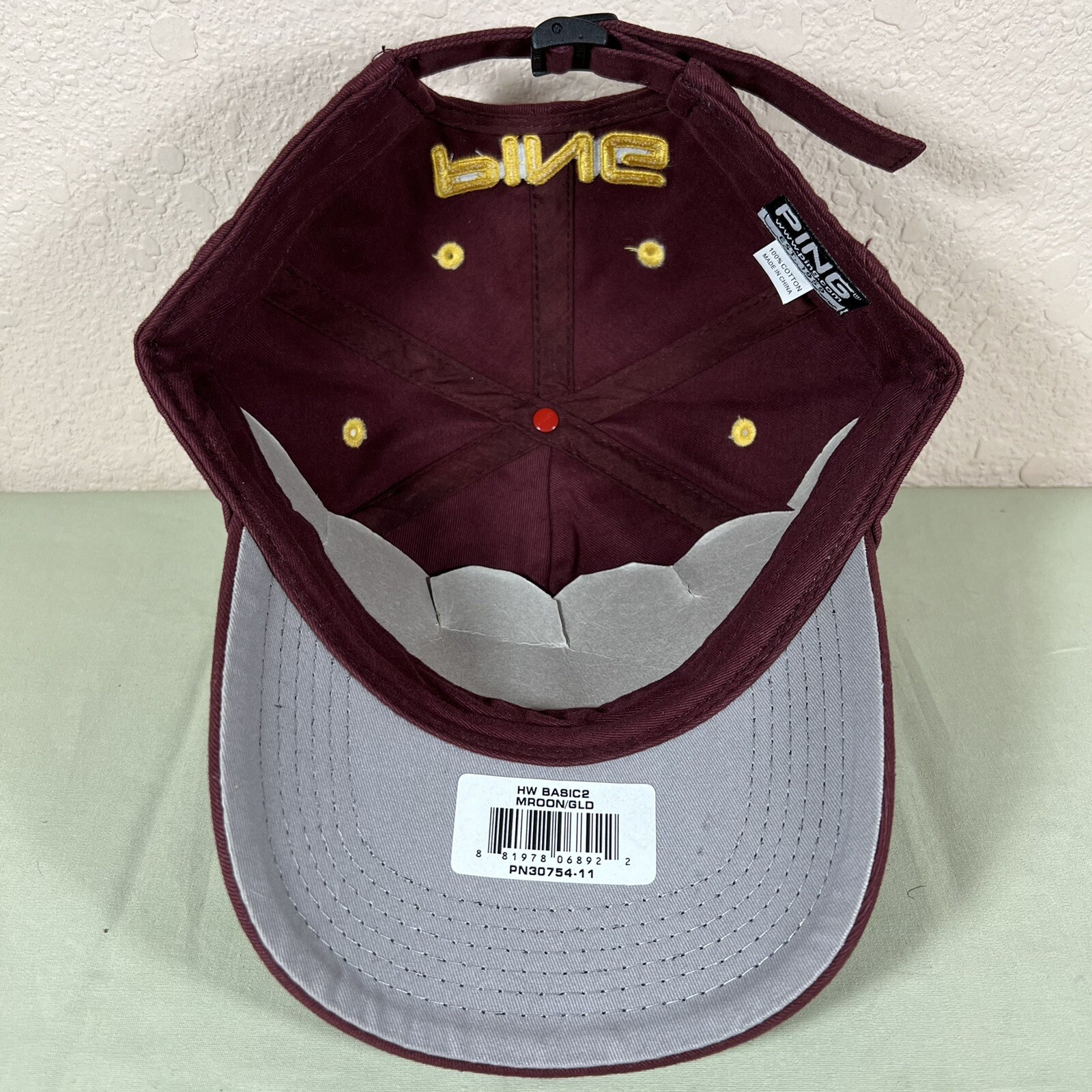 Ping Adjustable Strapback Hat Maroon/Gold - image 5