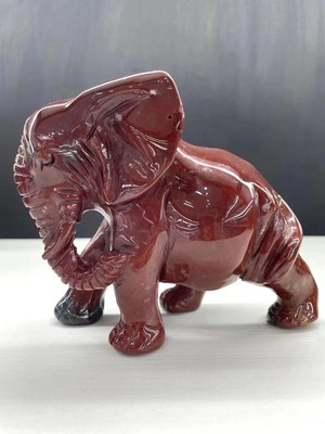 1pc Natural Ocean Jasper Quartz Hand Carved Elephant Skull Crystal Reiki Decor