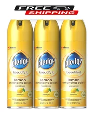 Pledge Furniture Enhancing Polish Spray, Lemon, 3ct., 29 oz.