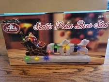 FG Square  Santa's Polar Bear Sled Village Accessory