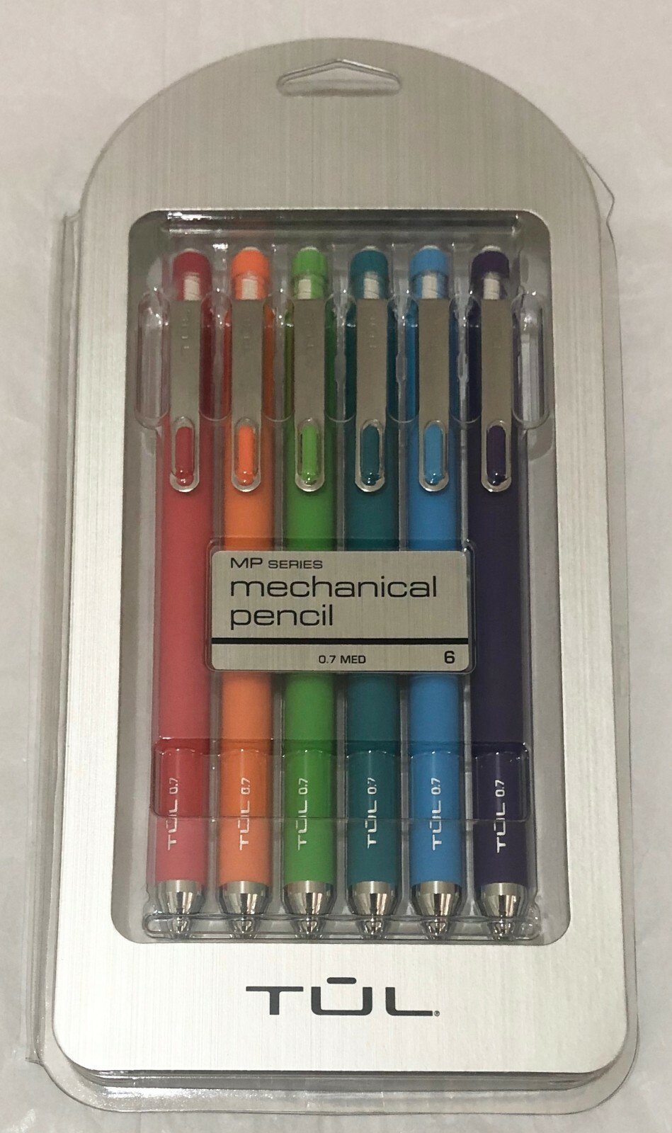 TUL Mechanical Pencils, 0.7 mm, Assorted Barrel Colors, Pack Of 6