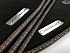 Performance Fußmatten für Fiat 500E Hybrid ab Bj.2020 Velours Doppelnaht Logo