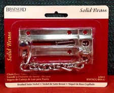 BRAINERD Solid Brass Chain Door Guard Deluxe in Brushed Satin 65011