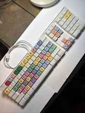 Apple Mac A1048 BPS Logic Colored Final Cut Pro Video Editing Keyboard WORKS