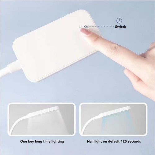 UV LED Nail Lamp With Clamp 2 In 1 Nail Art Desk Lamp USB Charging Soft Ligh GEV - Picture 6 of 12