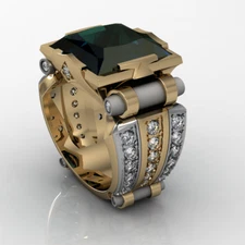 2 pcs Men's Ring  Wax patterns for lost wax casting jewelry/wax model _700020