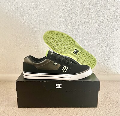 DC Shoes Bristol Monster Energy Skateboarding Shoes Size 13 Black/Green 2012