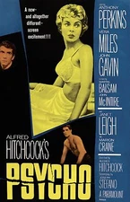 Psycho movie poster : 11 x 17 inches : Anthony Perkins, Janet Leigh, Hitchcock