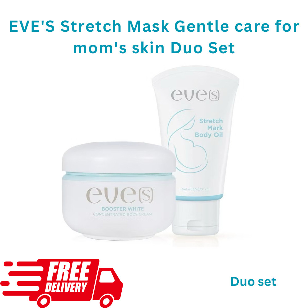 EVE'S Mascarilla Elástica Cuidado Suave para la Piel de Mamá Conjunto Dúo - Para Embarazo y Posparto