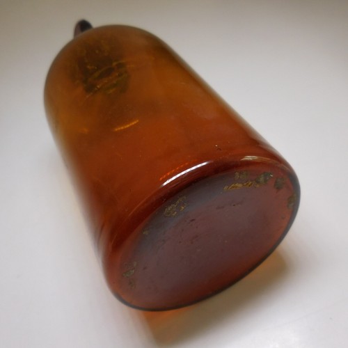 Bouteille flacon verre orange ambre vintage art déco maison cuisine France N7631 - Imagen 4 de 12