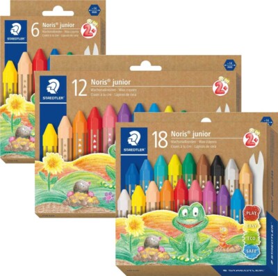 STAEDTLER Wachsmalkreide Noris junior 6 | 12 | 18 Farben im Etui [wählbar]