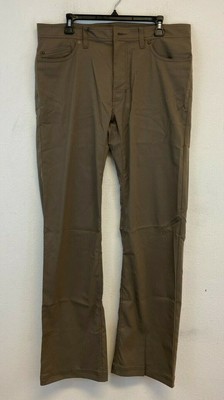 prAna Mens Living Brion 34-Inch Inseam Pants Slim Fit Mud Size 36 -