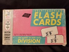 Vintage Division Self Teaching Flash Cards Milton Bradley 1962 in Original Box