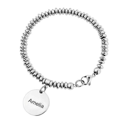 Personalisiertes Damen Armband Handarbeit Silber Perlen für Damen personalisiert Dito