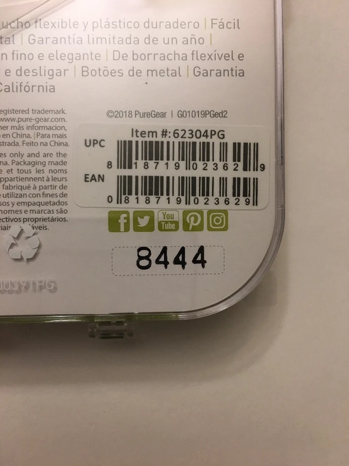 PureGear Slim Shell Case For iPhone 8 or iPhone 7, Clear and Black - Image 3 of 3