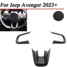 Center Console Steering Wheel Control Cover For Jeep Avenger 2023+ Carbon Fiber