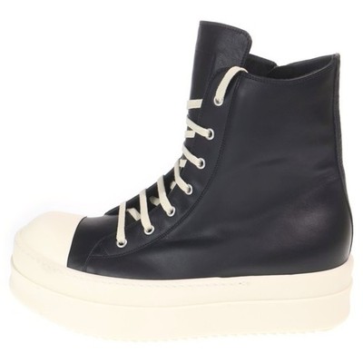 Rick Owens MEGA BUMPER SNEAKS Leather High-top Sneaker Black Ru01e5859-lco Used