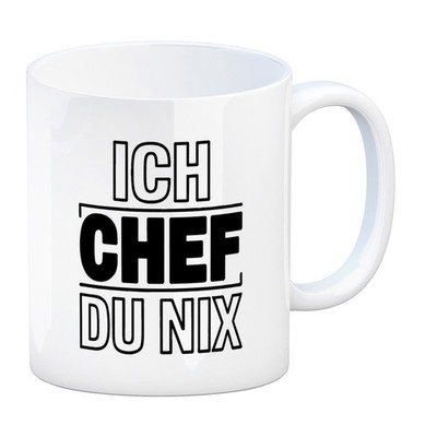 ICH CHEF DU NIX Kaffeebecher für Büro und Kollegen