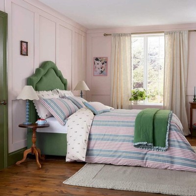 Joules Bettwäsche Come Rain or Shine Mehrfarbig Gestreift Bettbezug Set 100% Baumwolle