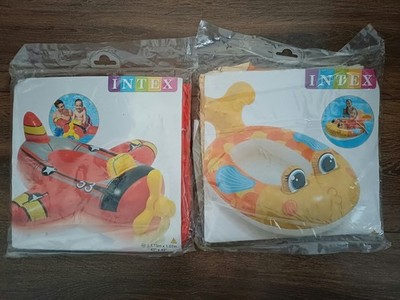 Restposten 2 x Intex aufblasbares Sitzflugzeug & Fisch Kleinkind Kinder Schwimmbad
