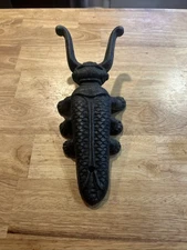 Vintage 9” Brass Beetle Scarab Big Boot Jack Scraper Shoe Remover Metal Decor