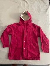 Vintage Woolrich Jacket Woman M Raspberry Pink Wool Lined Hooded Made In the USA