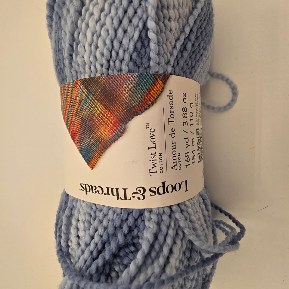 Threaded Loop For All Thread Loops & Threads Twist Love Cotton Yarn Blue Multi 6 Skeins 1008 Yards ...