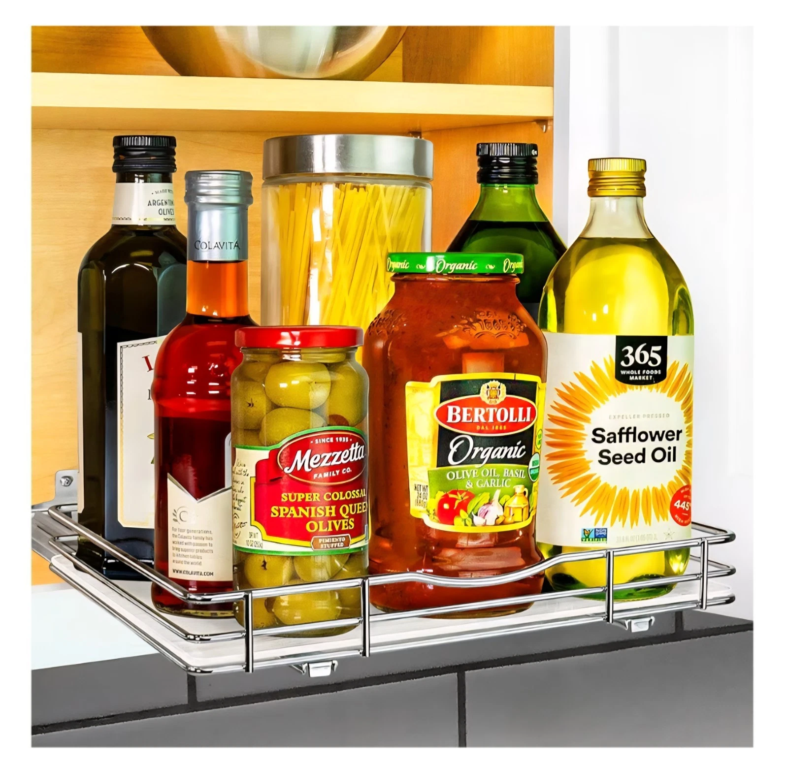 LYNK PROFESSIONAL® Pull Out Spice Rack Organizer Inside Kitchen Cabinets 10"x12"