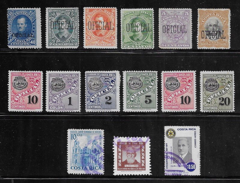 15 Costa Rica Stamps from Quality Old Antique Album