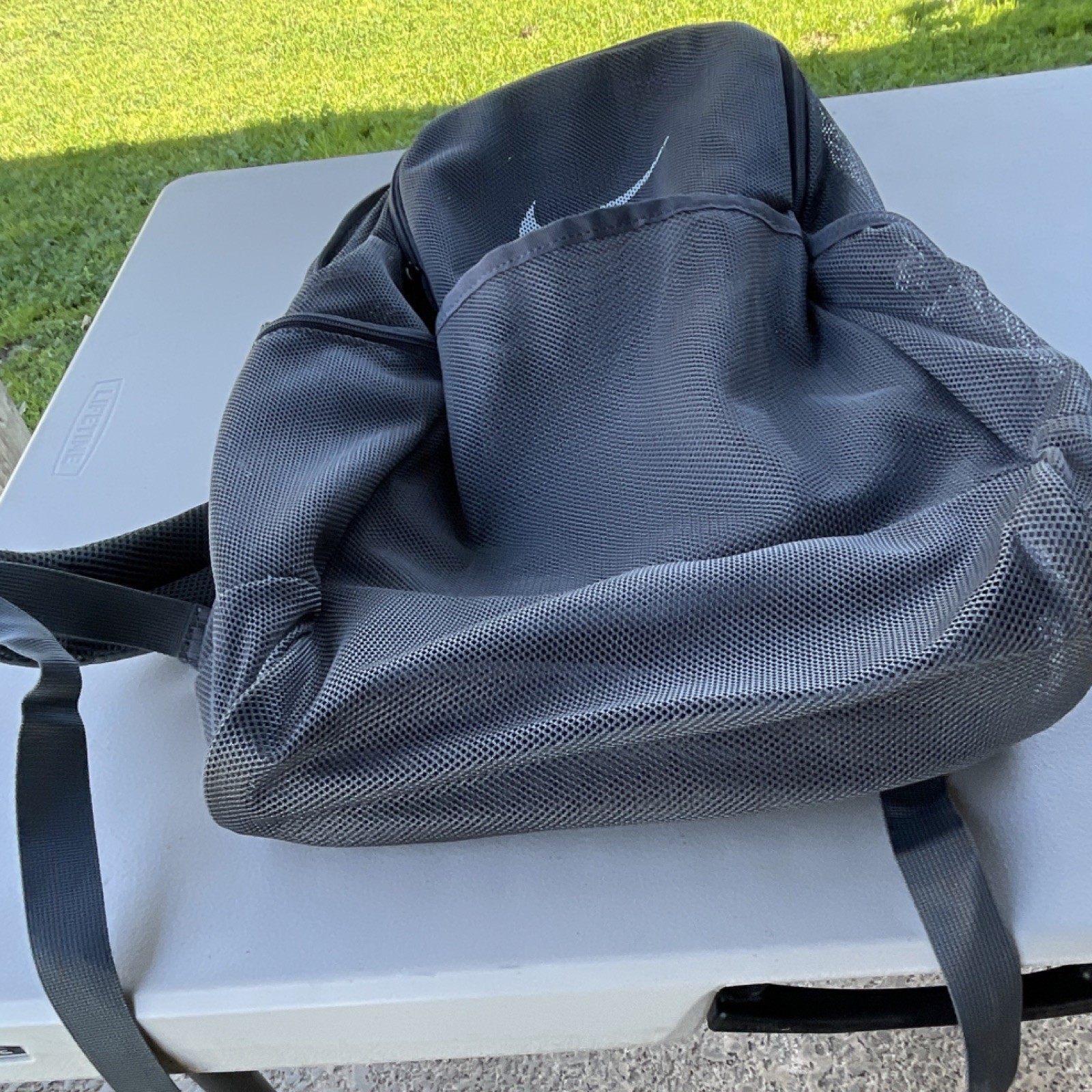 Nike Gray Backpack Zip Closure Adjustable Strap P… - image 4