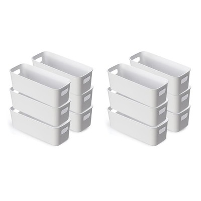 6 Stück Weiß Stapelbar Aufbewahrungsboxen Kunststoff Organizer für Küche Büro