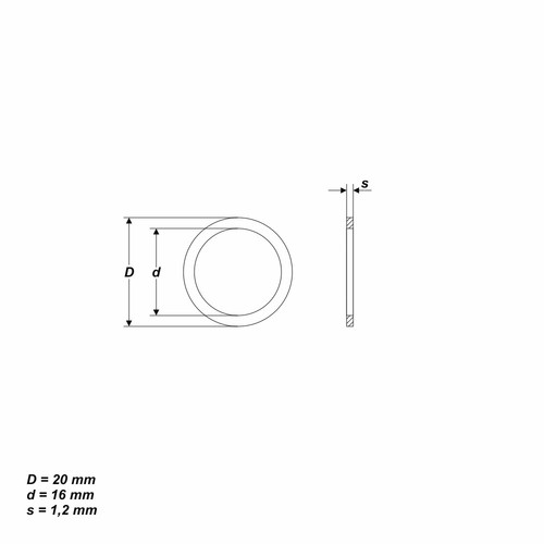 Reduzierring von 20 mm auf 16 mm Ersatzring für Kreissägeblatt Trennscheibe - Bild 3 von 3