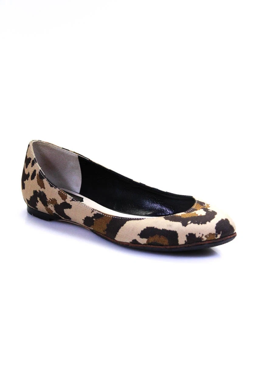 Ballerines femme Christian Dior tissu imprimé léopard beige pointure 35,5 5,5