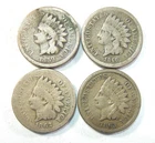1859 1860 1862 1863 - INDIAN HEAD CENT - Copper Nickel  - Lot of 4 Coins