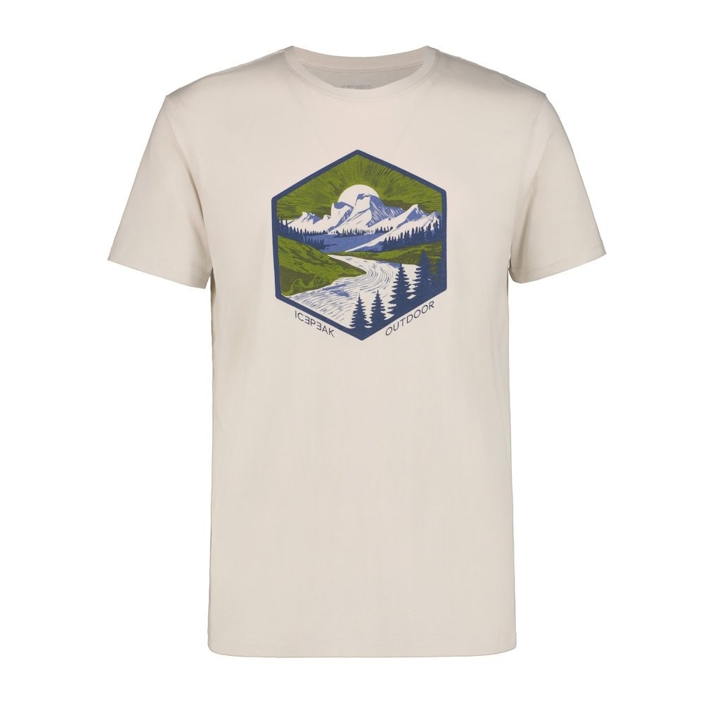 T-shirt en coton biologique homme Icepeak Mocbach crème haut de gamme