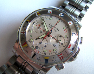CORUM ADMIRALS CUP REGATTA AUTOMATIC CHRONOGRAPH 985.630.20 44MM FULL SET B&P