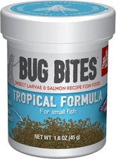 Bug Bites Tropical Fish Food Small Granules Small to Medium Sized Fish 1.6 oz.