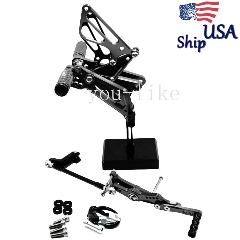 Juego de estriberas delanteras CNC negras para Triumph DAYTONA 675R 2013-2016 2014 2015 16 Foto 4 de 4