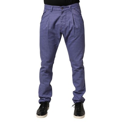 EXTE Jeans Blau Kariert Skinny Fit Herren Denim Hose IT48/W34/M 280usd