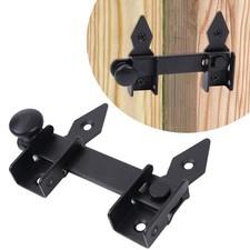 Torriegel Tor-Verschluss Garten-Tor Tür-Riegel Schloss Metall Schwarz Stabil