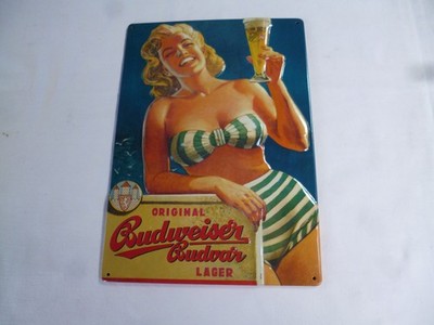 Budweiser original Budwa Lager . Deko Blechschild ! kein Emailschild 30x20cm