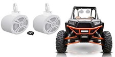 2 Rockville 6x9" 1000w 360  Swivel White Aluminum Tower Speakers For RZR/ATV/UTV
