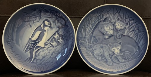 Set of 6 B&G Royal Copenhagen Mors Dag Mothers Day Plates Blue Denmark 80-89 - Picture 2 of 8
