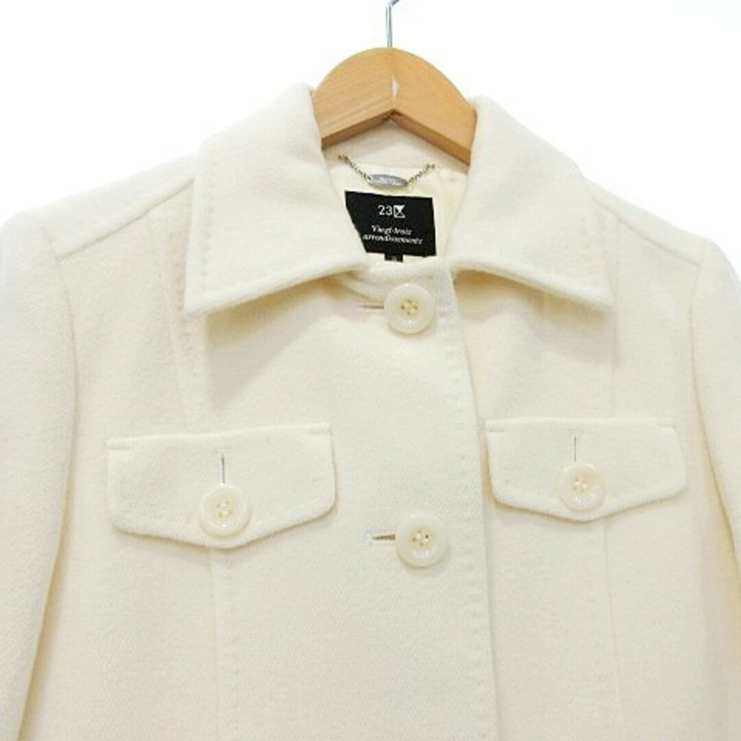 ONWARD樫山 23区 woolcoat 23 Ward Onward Kashiyama Angora Coat Wool Jacket 38 M White