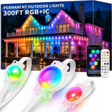 300FT Permanent Outdoor Lights , RGB IC Smart Christmas Lights for House