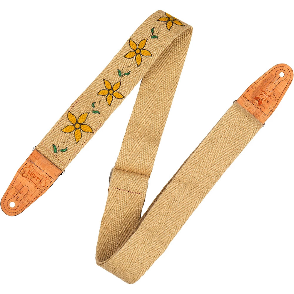 Levys 2 Flowering Vine Hemp Series Guitar Strap Yellow Flower 5590₽
